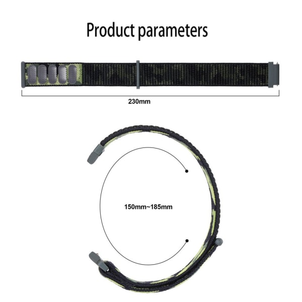 Nylonrem til Samsung Galaxy Watch FE - Camouflage - Sort