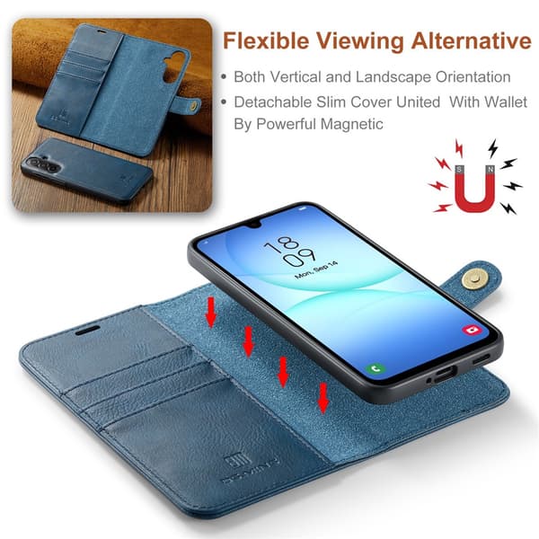 DG.MING 2-in-1 Magnet Wallet Samsung Galaxy A17 Blue