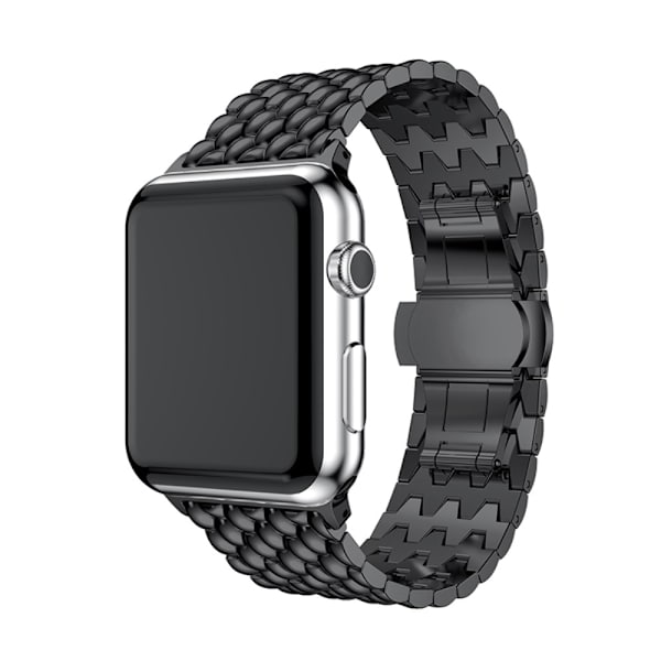 Metalrem i sommerfuglespænde til Apple Watch 42/44/45/49 mm Sort