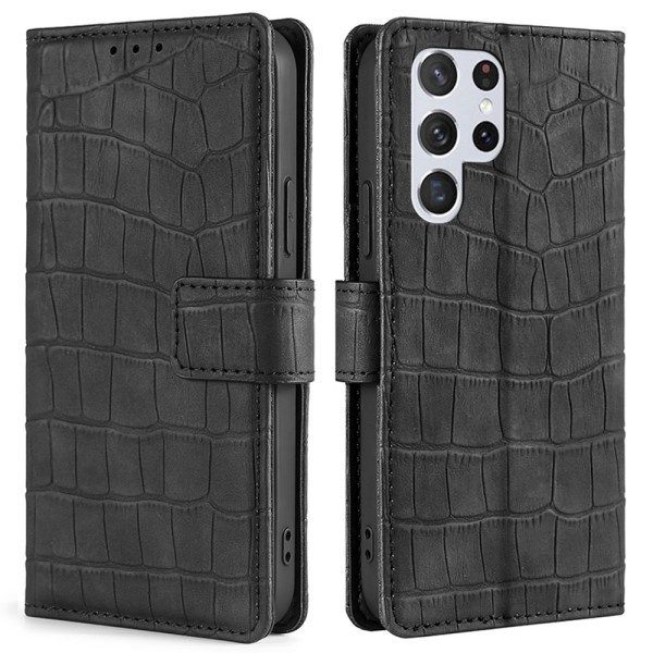 Samsung Galaxy S23 Ultra Case krokotiilikuvioinen musta