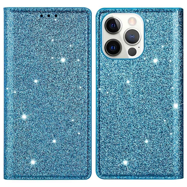 Glitter Pungetui iPhone 14 Pro Max Blå
