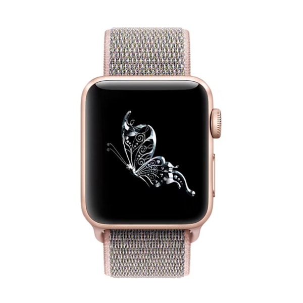 Nylonarmband Apple Watch Series 10 42mm Mörkrosa