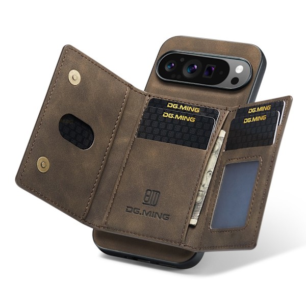 DG.MING Magnetisk Kortlomme Etui Google Pixel 9 Pro XL Brun