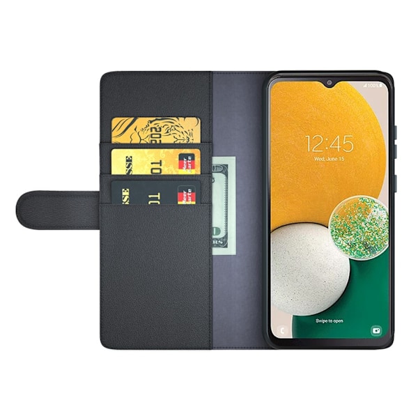 Äkta Läderfodral Samsung Galaxy A14 Svart