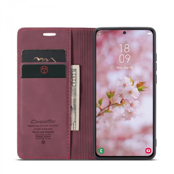 CaseMe Slim Plånboksfodral Samsung Galaxy S22 Plus Röd