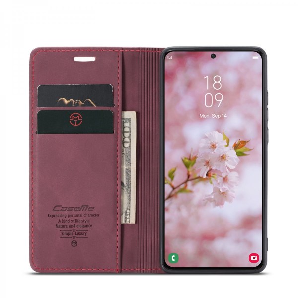 CaseMe Slim Wallet Case Samsung Galaxy S22 Plus Rød