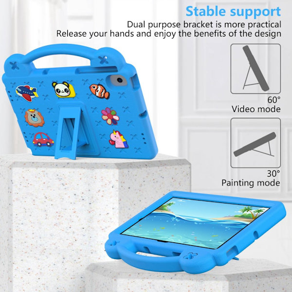 Stødsikkert EVA-cover til Samsung Galaxy Tab A8 10.5 med kickstand - Blå