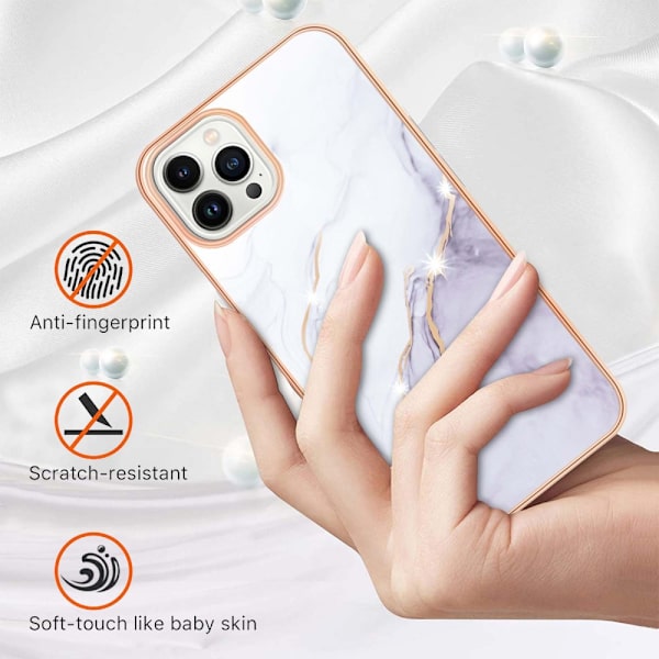 TPU Skal iPhone 15 Pro Max Vit Marmor