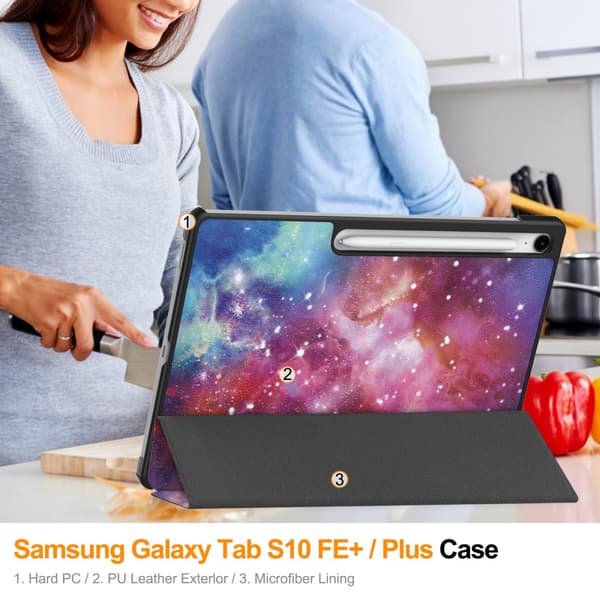 Samsung Galaxy Tab S10 FE Plus Cover Tri-fold Stjernehimmel