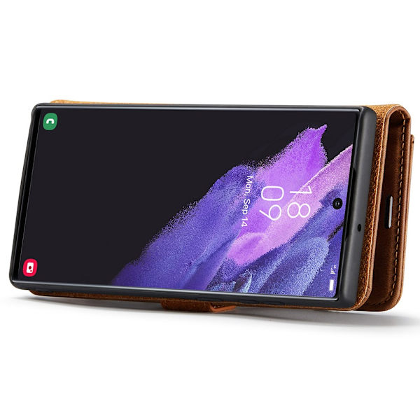 DG.MING 2-in-1 Magnet Wallet Samsung Galaxy S22 Ultra Cognac