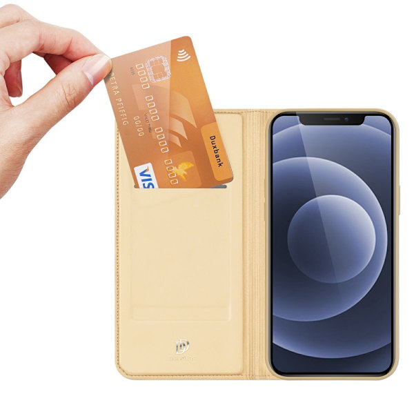 Dux Ducis Skin Pro Läderfodral iPhone 12 Mini Guld