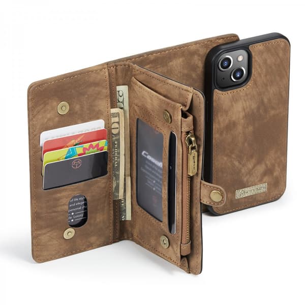CaseMe Multi-Slot 2 i 1 Pungetui iPhone 13 Mini Brun