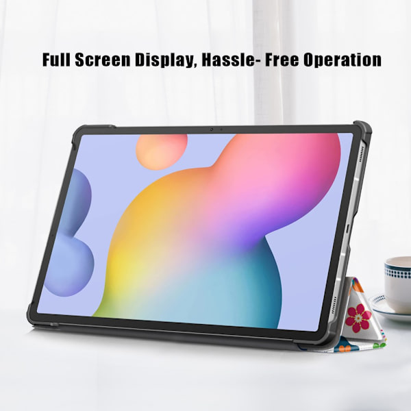 Samsung Galaxy Tab S7/S8 Fodral Tri-fold Fjärilar Vit