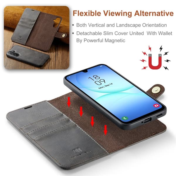 DG.MING 2-in-1 Magnet Wallet Samsung Galaxy A17 Brown