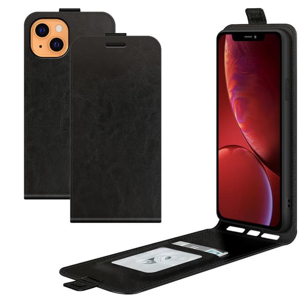 Kääntökuori Nahka iPhone 13 Musta