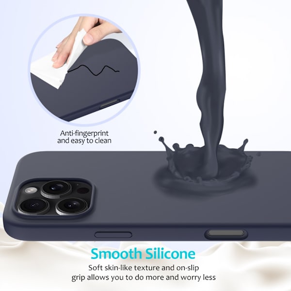 Silikonskal iPhone 16 Pro Max Midnattsblå
