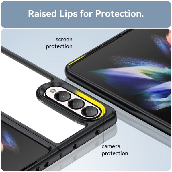 Edge Crystal Hybrid Case Samsung Galaxy Z Fold 4 Musta
