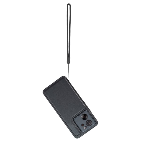 Xiaomi 13T Pro -kotelo piilotetulla lompakolla, musta