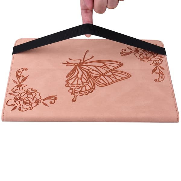 Läderfodral Samsung Galaxy Tab A9 Fjärilar Rosa