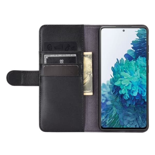 Ægte Læderetui Samsung Galaxy S20 FE Sort