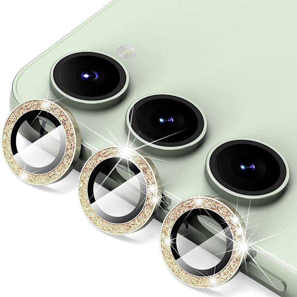 Hat Prince Glitter Linsskydd Samsung Galaxy S24 Guld