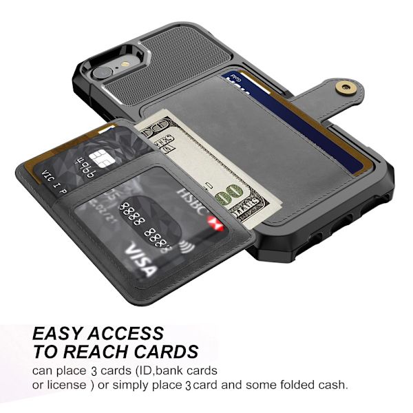 Multi-Slot Skal iPhone 7/8/SE Sort