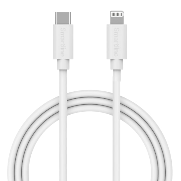 Smartline Lightning-kaapeli USB-C:hen 3A 2m Valkoinen