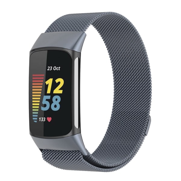 Milanese Loop -ranneke Fitbit Charge 5 - Harmaa