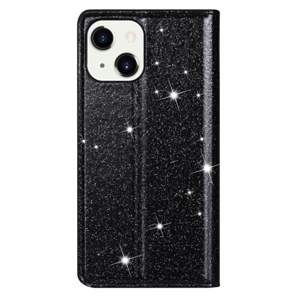 Glitter Wallet Case iPhone 13 Sort