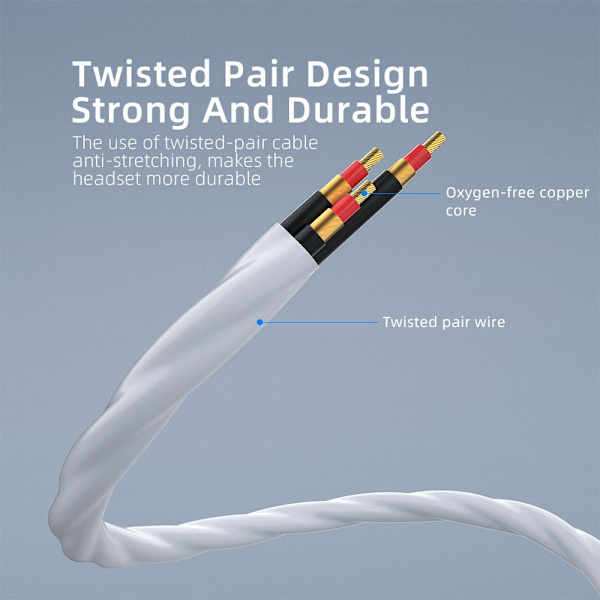 Essager Earbud 3.5mm Kuulokkeet 1.2m Valkoinen
