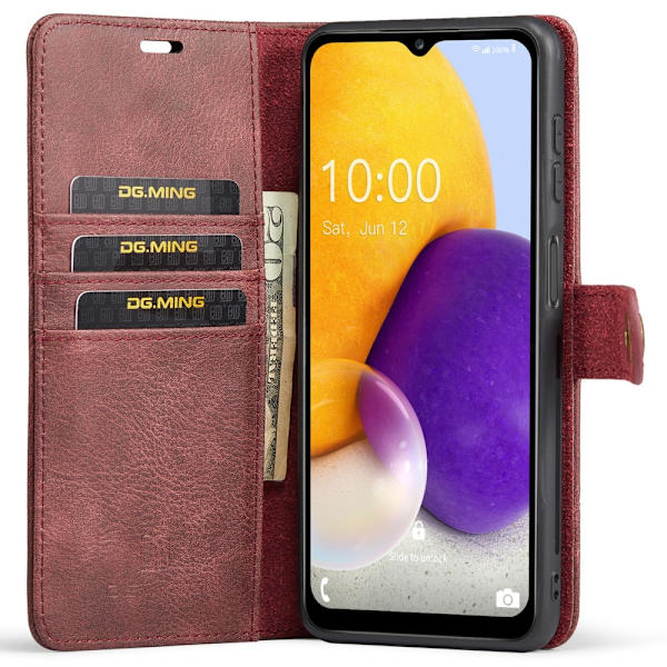 DG.MING 2-in-1 Magnet Plånbok Samsung Galaxy A13 Punainen