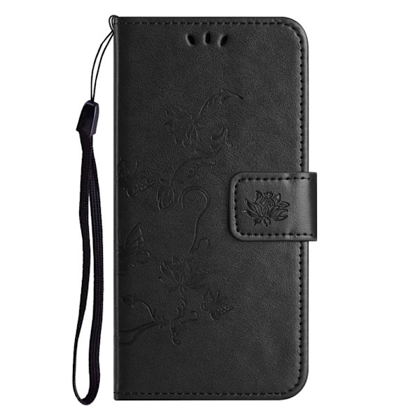 Läderfodral Fjärilar iPhone 16 Plus Svart