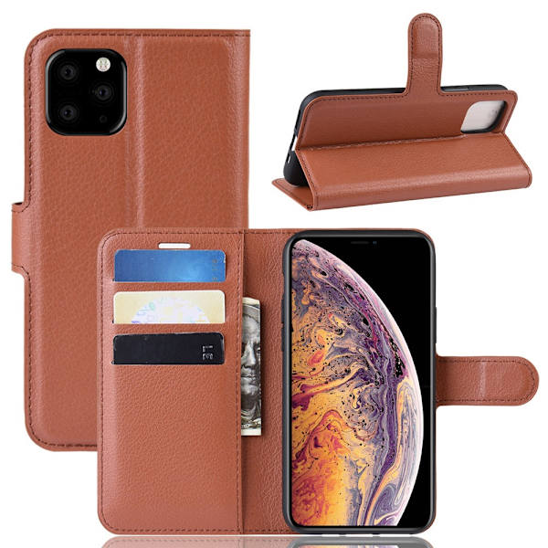 Nahkakotelo iPhone 11 Pro Max - Ruskea