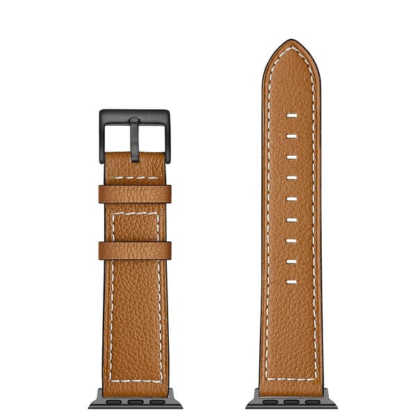 Klassiskt Läderarmband Apple Watch 45mm Series 9 Cognac