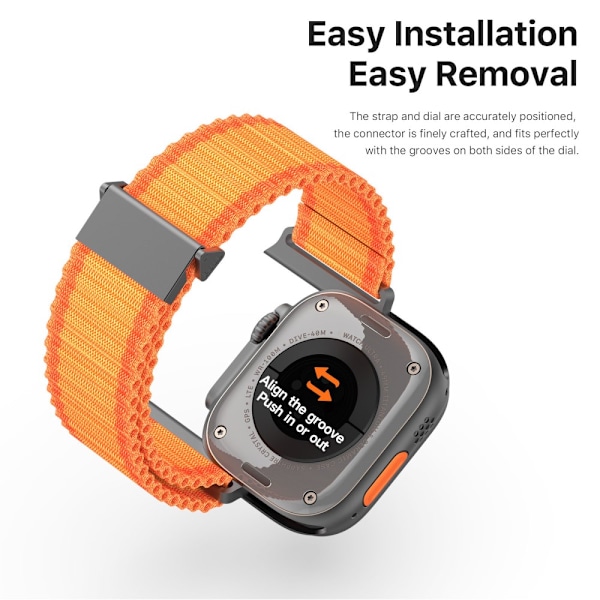 Dux Ducis Apple Watch Ultra 2 49mm Braided Nylonarmband Orange