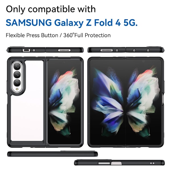 Edge Crystal Hybrid Case Samsung Galaxy Z Fold 4 Svart