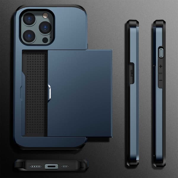 Skal Med Kortfack iPhone 14 Pro Max Mörkblå