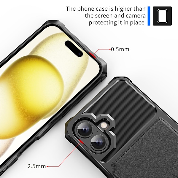 Multi-Slot Case iPhone 16 Svart