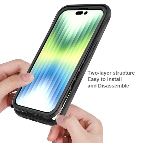 Kattava suojakuori iPhone 14 Pro Max - Musta