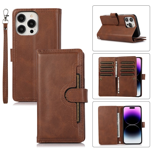Lompakkokotelo Multi-Slot iPhone 16 Pro Max Ruskea