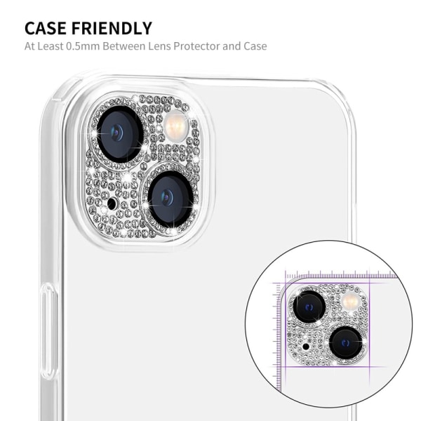 Hat Prince Glitter kamerasuojaus alumiini iPhone 15/iPhone 15 Plu