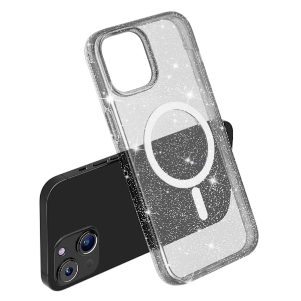Glitter MagSafe Cover iPhone 15 Transparent Sort