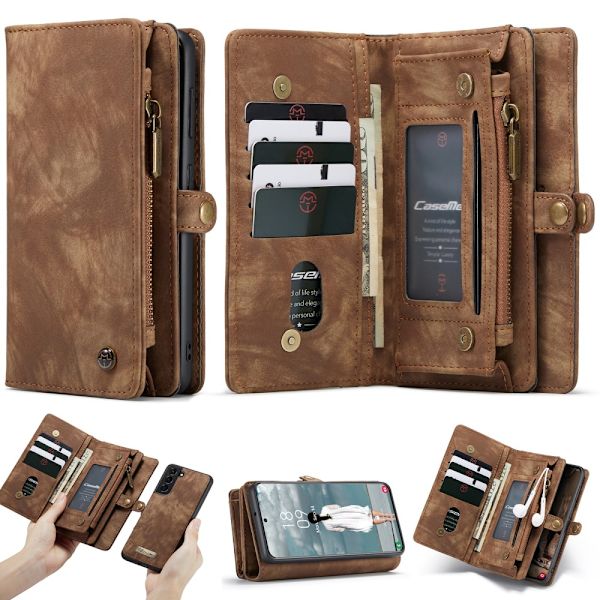 CaseMe Pungetui Galaxy S21 FE Multi-Slot Brun