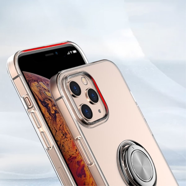 Kotelo sormustelineellä iPhone 12 Pro Max läpinäkyvä