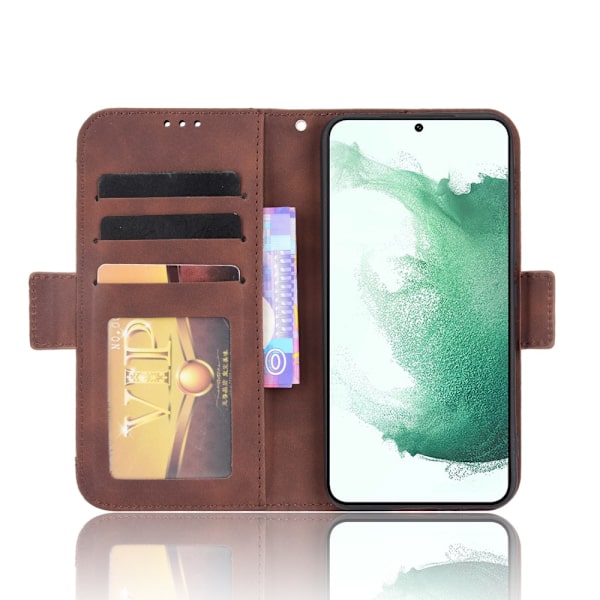 Monikäyttöinen lompakkokotelo Samsung Galaxy S22 Plus - Ruskea