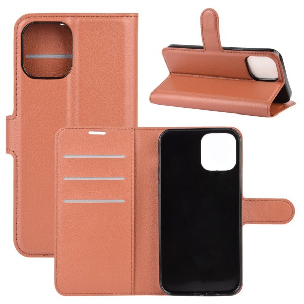 Mobilfodral Läder iPhone 12 Pro Max Brun