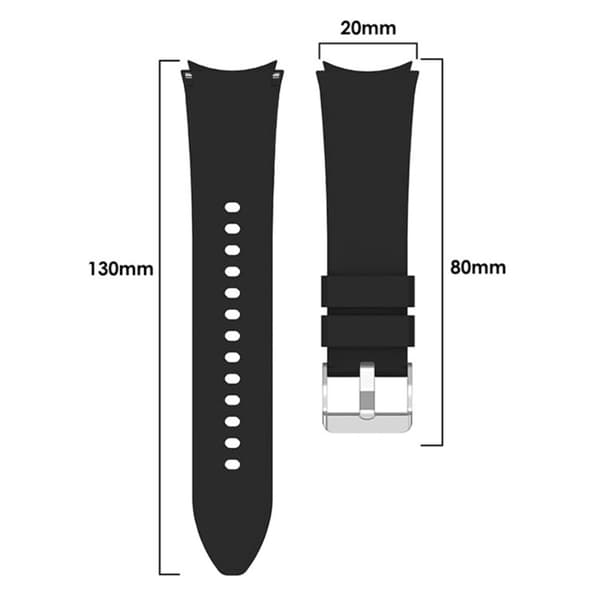Full Fit Silikonrem Samsung Galaxy Watch 6 Classic 43mm Sort