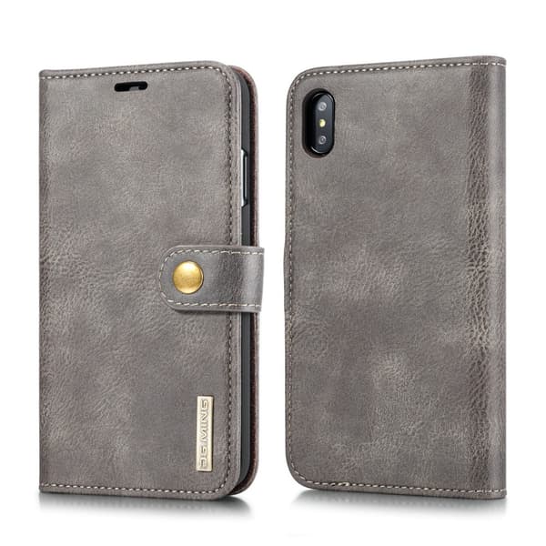 DG.MING 2-i-1 Magnetiskt Plånboksfodral iPhone XS Max Brun
