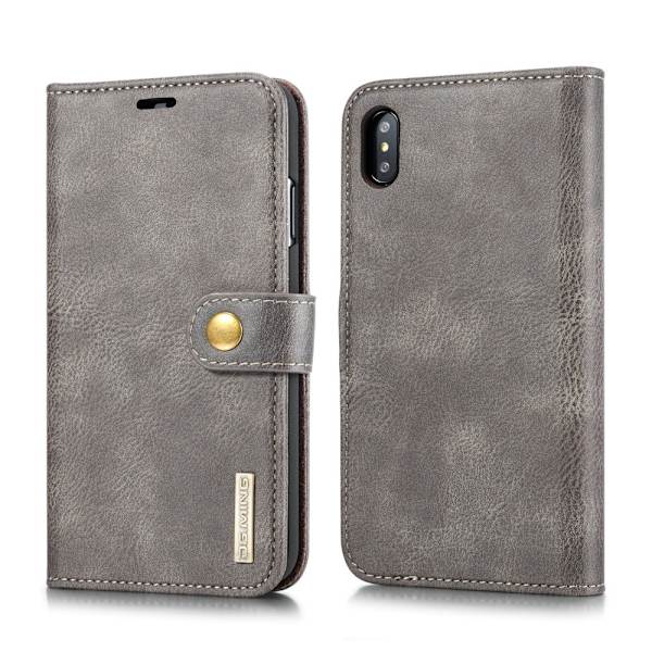 DG.MING 2-in-1 Magnet Wallet iPhone XS Max Brown