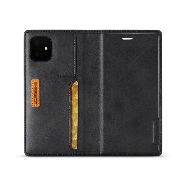 LC.IMEEKE Retro Nahkakotelo iPhone 11 Musta